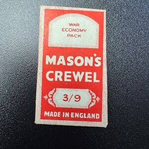 Vintage Mason's Crewel Needles 3/9 War Economy Pack Made England WWII Sewing